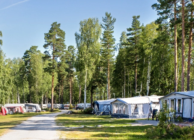 Husvagnar och husbilar på campingen
